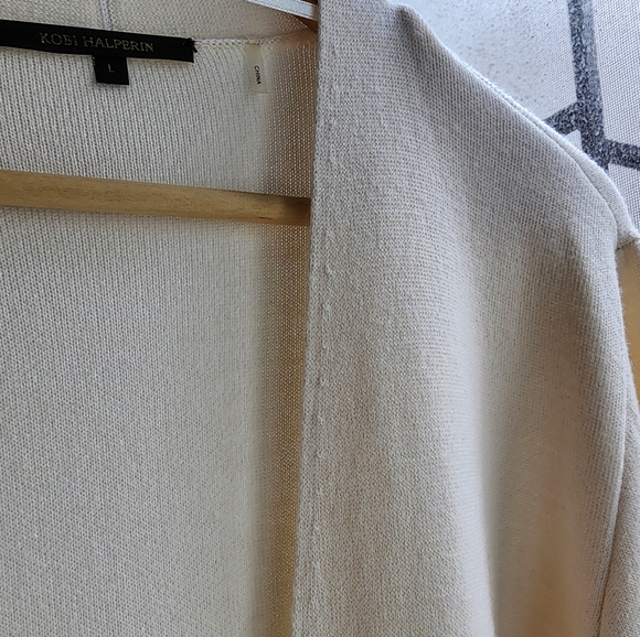 Kobi Halperin open front Ivory sweater, size large - Picture 10 of 10